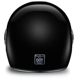 KINGS GLOSS BLACK & CHROME DAYTONA RETRO MOTORCYCLE HELMET - R1A
