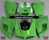 Green and White Fairing Kit for a 2002 & 2003 Ducati 998 motorcycle