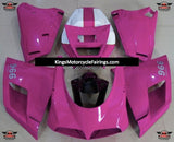 Pink and White Fairing Kit for a 2002 & 2003 Ducati 998 motorcycle