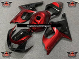 Dark Red and Black Fairing Kit for a 2000, 2001, 2002 & 2003 Suzuki GSX-R600 motorcycle