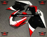 White, Black and Red Fairing Kit for a 2007, 2008, 2009, 2010, 2011 & 2012 Ducati 1098 motorcycle