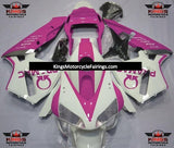 White and Pink Pramac Fairing Kit for a 2003 and 2004 Honda CBR600RR motorcycle