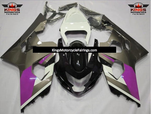 Suzuki GSXR600 (2004-2005) Gray, Black, White & Purple Fairings