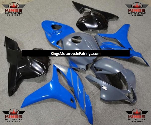 Matte Gray, Blue and Black Fairing Kit for a 2009, 2010, 2011 & 2012 Honda CBR600RR motorcycle