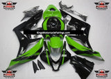 Green and Black Fairing Kit for a 2007 and 2008 Honda CBR600RR motorcycle