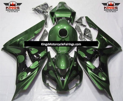 Green and Black Tribal Fairing Kit for a 2006 & 2007 Honda CBR1000RR motorcycle
