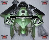 Green and Black Tribal Fairing Kit for a 2005 and 2006 Honda CBR600RR motorcycle