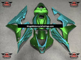 Green and Turquoise Blue Fairing Kit for a 2007 and 2008 Honda CBR600RR motorcycle