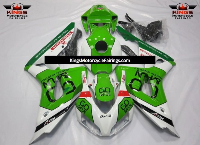 Honda CBR1000RR Fairings (2006-2007) Green, White GO from KingsMotorcycleFairings.com