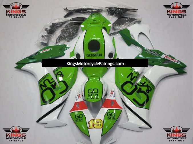 Green and White Fairing Kit for a 2012, 2013, 2014, 2015 & 2016 Honda CBR1000RR motorcycle