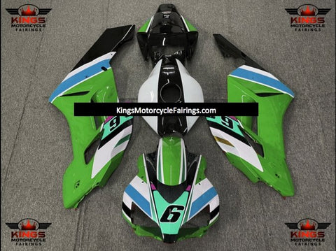 Honda CBR1000RR (2004-2005) Green, Black, Blue & White Multicolored 6 Fairings