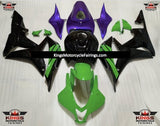 Green, Black and Purple Fairing Kit for a 2007 and 2008 Honda CBR600RR motorcycle