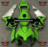 Green, Black and Silver Fairing Kit for a 2003 and 2004 Honda CBR600RR motorcycle