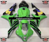 Green, Black, Blue & Yellow RedBull Fairing Kit for a 2007 and 2008 Honda CBR600RR motorcycle