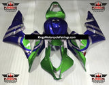 Green, Blue and Silver Captain America Fairing Kit for a 2007 and 2008 Honda CBR600RR motorcycle