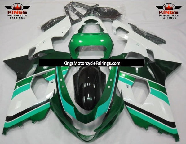 Suzuki GSXR600 (2004-2005) Green, Dark Green, White & Light Green Fairings