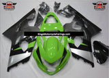 Green, Gray, Black and Silver Fairing Kit for a 2004 & 2005 Suzuki GSX-R750 motorcycle