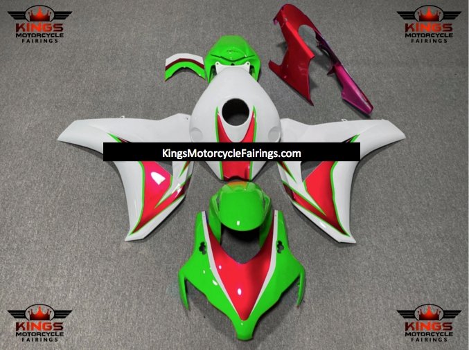 Green, Red and White Fairing Kit for a 2008, 2009, 2010 & 2011 Honda CBR1000RR motorcycle