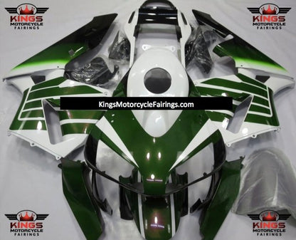 Honda CBR600RR (2003-2004) Green, White & Black Striped Wings Fairings