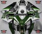 Green, White and Black Striped Wings Fairing Kit for a 2003 and 2004 Honda CBR600RR motorcycle