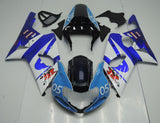 White, Blue, Black and Light Blue #05 Fairing Kit for a 2000, 2001 & 2002 Suzuki GSX-R1000 motorcycle