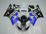 White, Blue and Black Elf Fairing Kit for a 2003 & 2004 Suzuki GSX-R1000 motorcycle