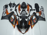 Matte Black, Orange, Silver and White Fairing Kit for a 2005 & 2006 Suzuki GSX-R1000 motorcycle