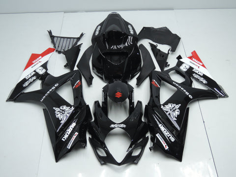Suzuki GSXR1000 (2007-2008) Black, White & Red Beacon Fairings
