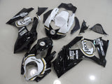 Black and White Lucky Strike Fairing Kit for a 2007 & 2008 Suzuki GSX-R1000 motorcyc