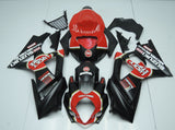 Matte Black, Red, White and Gold Lucky Strike Fairing Kit for a 2007 & 2008 Suzuki GSX-R1000 motorcycle