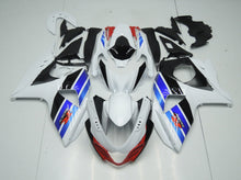 White, Black, Blue and Red Fairing Kit for a 2009, 2010, 2011, 2012, 2013, 2014, 2015 & 2016 Suzuki GSX-R1000 motorcycle