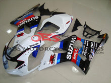 White, Black and Blue Fairing Kit for a 2000, 2001 & 2002 Suzuki GSX-R1000 motorcycle