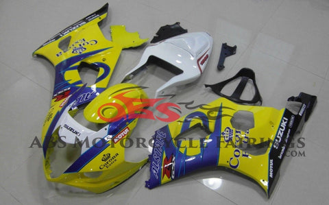 Yellow Corona Fairing Kit for a 2003 & 2004 Suzuki GSX-R1000 motorcycle.