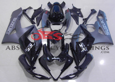 Gloss Black & Matte Black Fairing Kit for a 2005 & 2006 Suzuki GSX-R1000 motorcycle