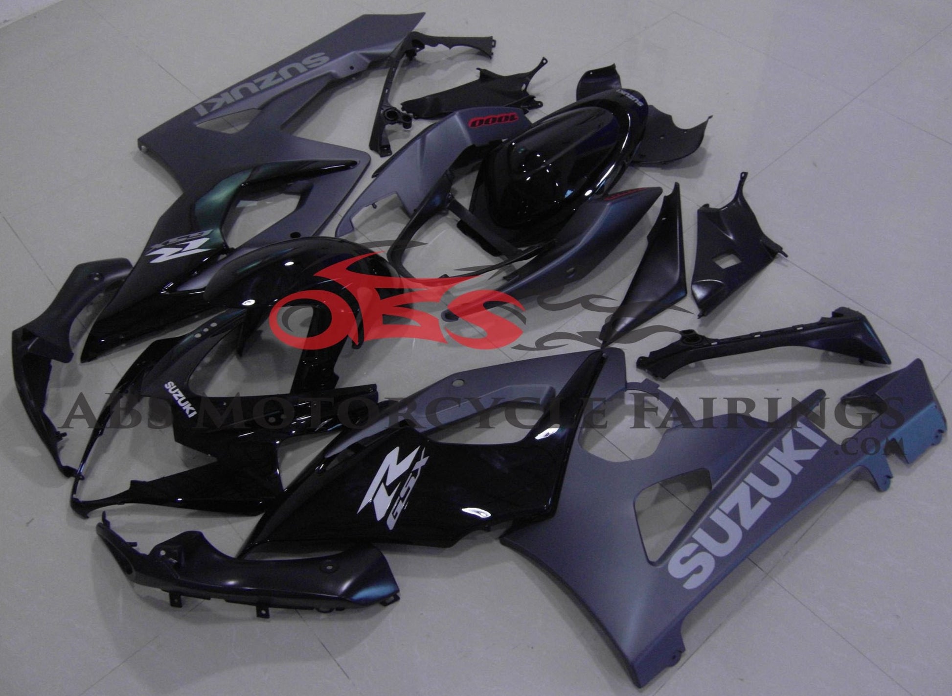 Gloss Black & Matte Black Fairing Kit for a 2005 & 2006 Suzuki GSX-R1000 motorcycle