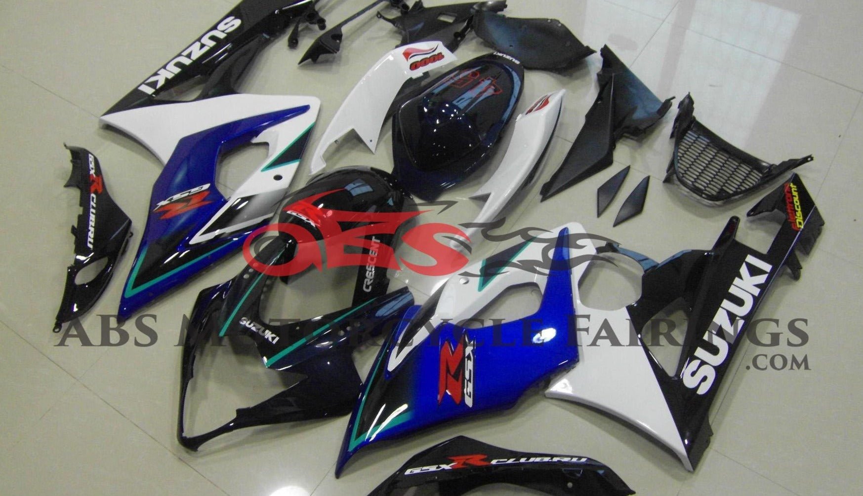 Blue, White and Black Fairing Kit for a 2005 & 2006 Suzuki GSX-R1000 motorcycle