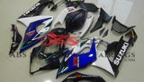 Blue, White and Black Fairing Kit for a 2005 & 2006 Suzuki GSX-R1000 motorcycle