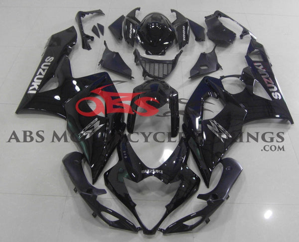Black and Chrome Fairing Kit for a 2005 & 2006 Suzuki GSX-R1000 motorcycle