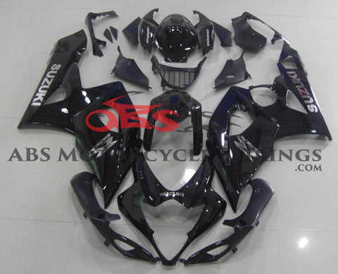 Black and Chrome Fairing Kit for a 2005 & 2006 Suzuki GSX-R1000 motorcycle