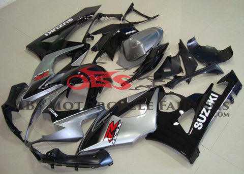 Silver and Black Fairing Kit for a 2005 & 2006 Suzuki GSX-R1000 motorcycle