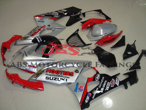 Suzuki GSXR1000 (2005-2006) Silver, Red & Black Hooters Fairings