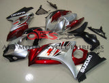 Suzuki GSXR1000 (2007-2008) Silver, Candy Apple Red & Black Fairings