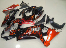 Black and Orange Flame Fairing Kit for a 2007 & 2008 Suzuki GSX-R1000 motorcycle
