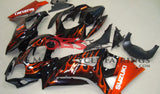 Black and Orange Flame Fairing Kit for a 2007 & 2008 Suzuki GSX-R1000 motorcycle