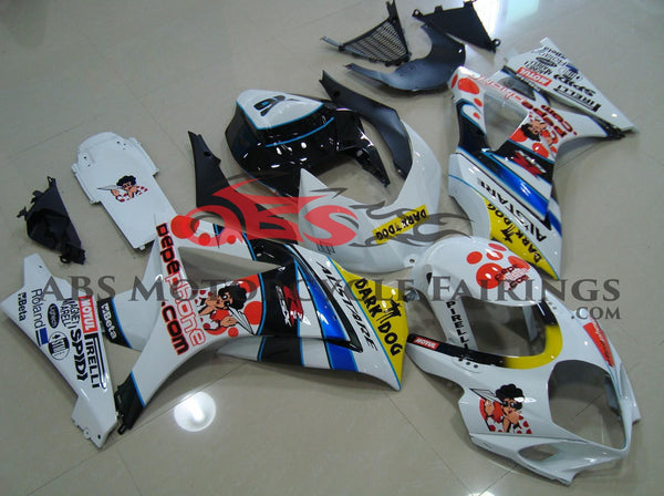 Suzuki GSXR1000 (2007-2008) White Pepe Phone Fairings