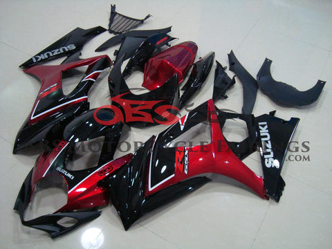 Suzuki GSXR1000 (2007-2008) Black & Candy Apple Red Fairings