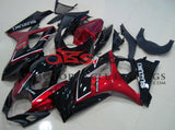 Black and Candy Apple Red Fairing Kit for a 2007 & 2008 Suzuki GSX-R1000 motorcycle