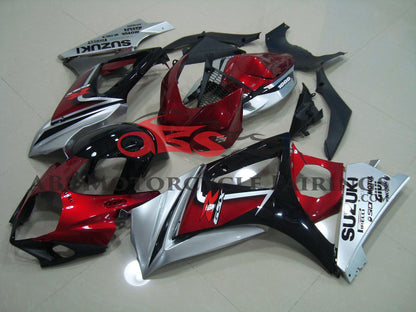 Suzuki GSXR1000 Fairings (2007-2008) Candy Apple Red, Silver, Black at KingsMotorcycleFairings.com