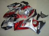Silver, Candy Apple Red and Black Fairing Kit for a 2007 & 2008 Suzuki GSX-R1000 motorcycle