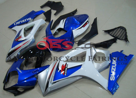 Blue and White Fairing Kit for a 2007 & 2008 Suzuki GSX-R1000 motorcycle